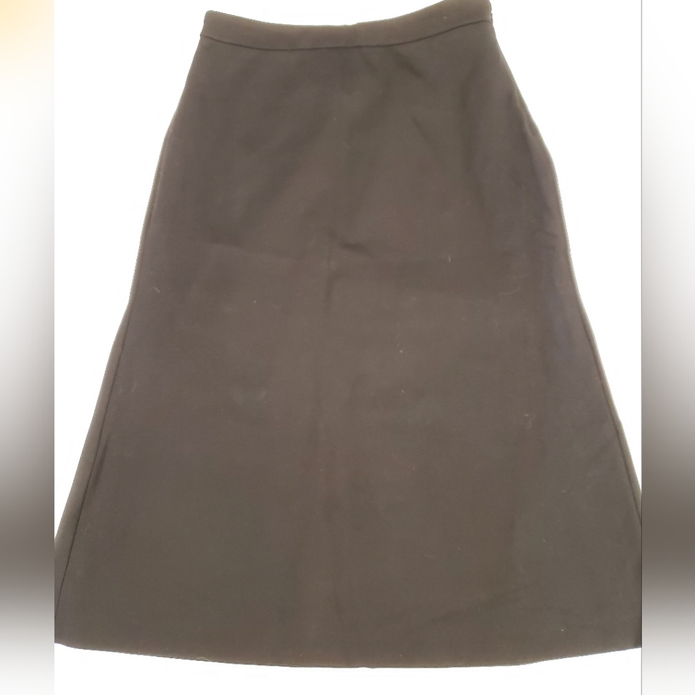 J. Crew Classic Preppy Black Minimalst A-Line Midi Skirt